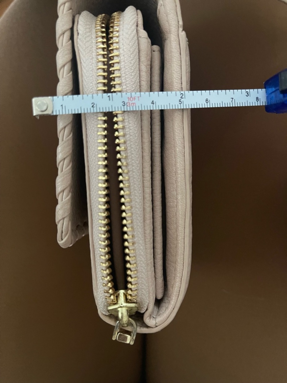 Tory Burch Whipstitch Pebbled Leather Crossbody in Taupe - Picture 8 of 10